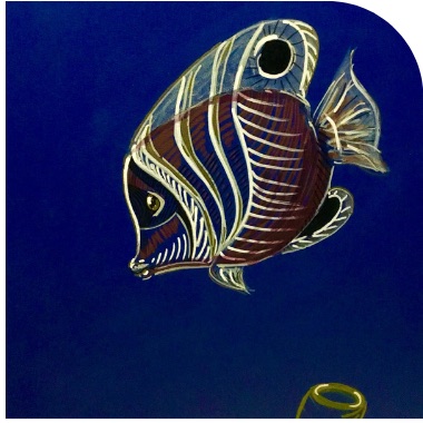 Poisson-papillon peint sur le plafond